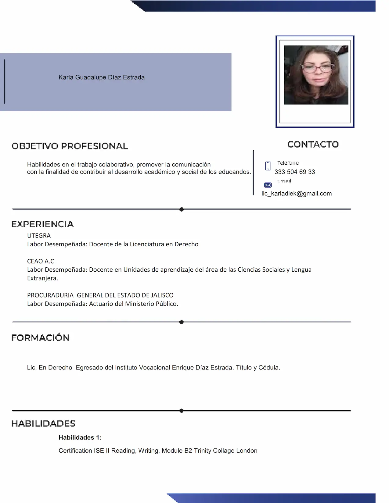 Lic Karla Guadalupe Diaz Estrada